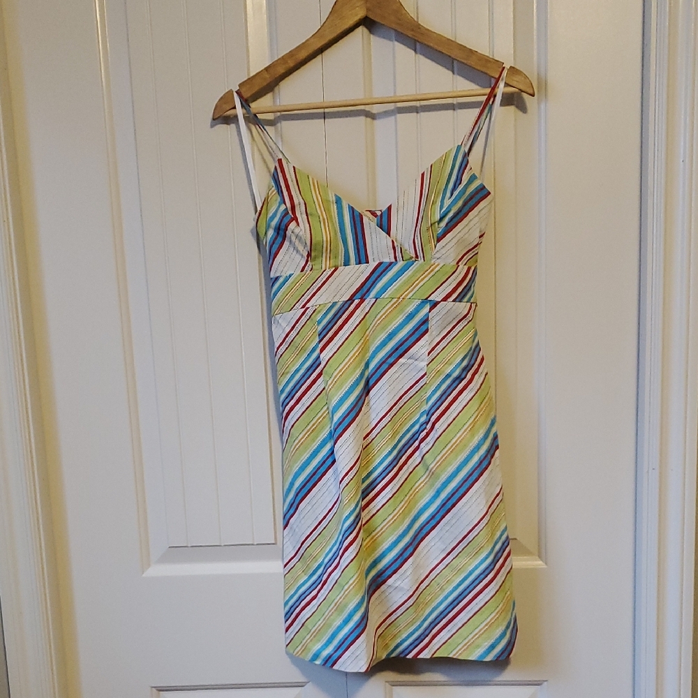 Le Chateau Multicolor Striped Midi Dress